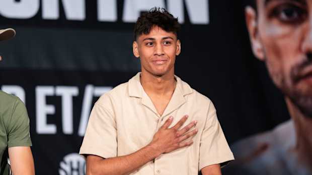 Freudis Rojas Jr.  Freudis Rojas Jr. tries to keep his perfect knockout ratio intact Saturday night.  in Las Vegas, Nevada    on Jul 14, 2023, (Ryan Hafey /Premier Boxing Champions ) Freudis Rojas Jr. tries to keep his perfect knockout ratio intact Saturday night.  